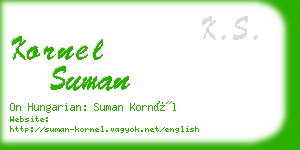 kornel suman business card